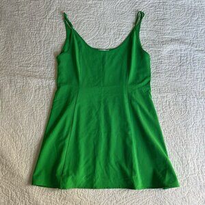 Zara Womens Green Dress Spaghetti Strap Mini Basic Short Size XL
